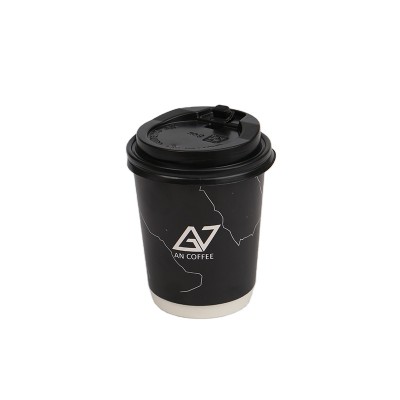 8oz Disposable Double Wall Takeway Coffee Paper Cup With Lids